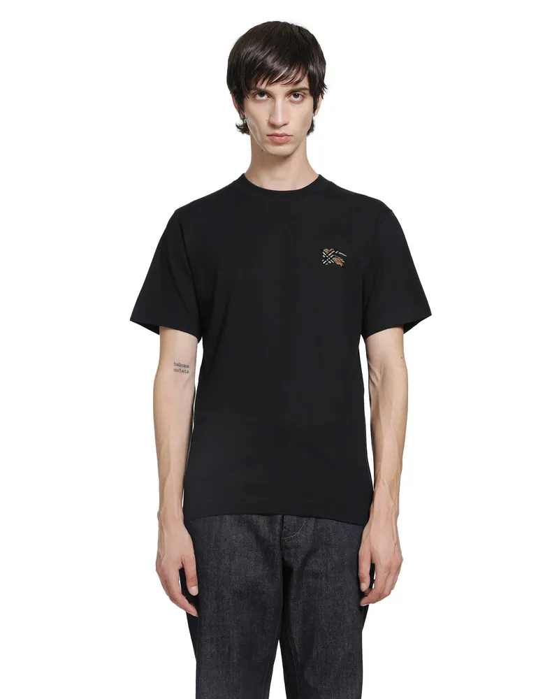 Burberry Knight Cotton T-Shirt Black
