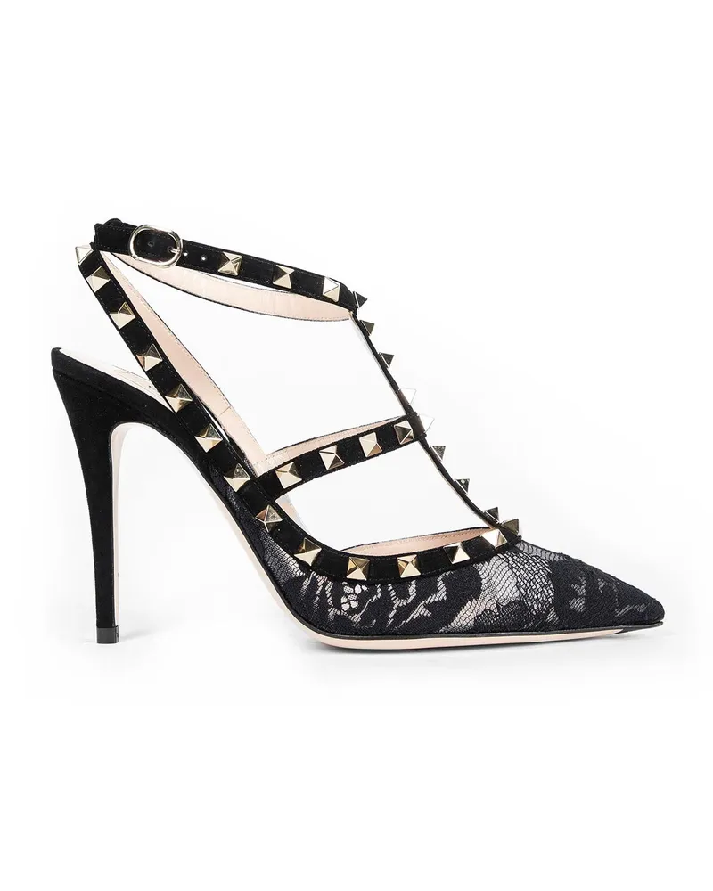 Valentino Garavani Rockstud Lace Pumps Black