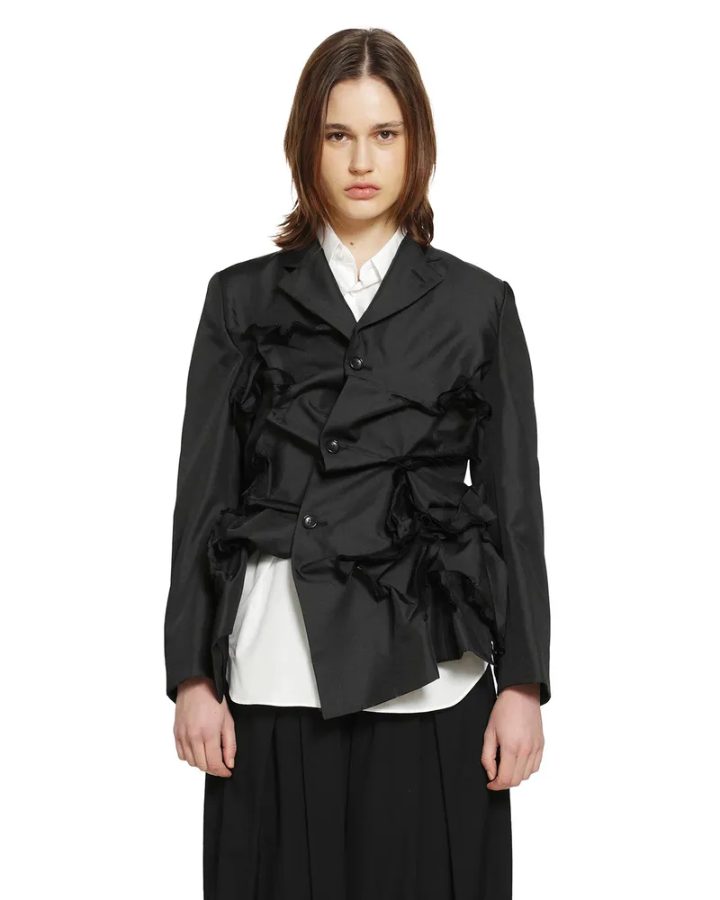 Comme des Garçons Gathered Single-Breasted Blazer Black