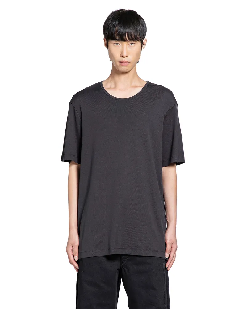 Christophe Lemaire Rib U Neck T-Shirt Black