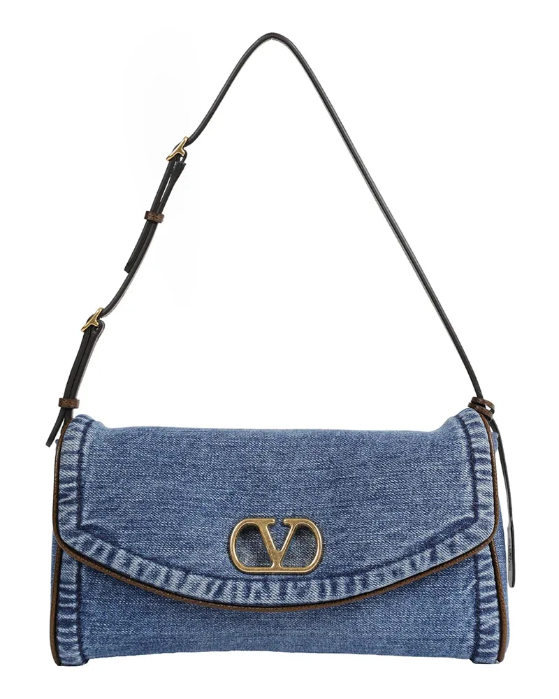 Valentino Garavani Denim Shoulder Bag Blue