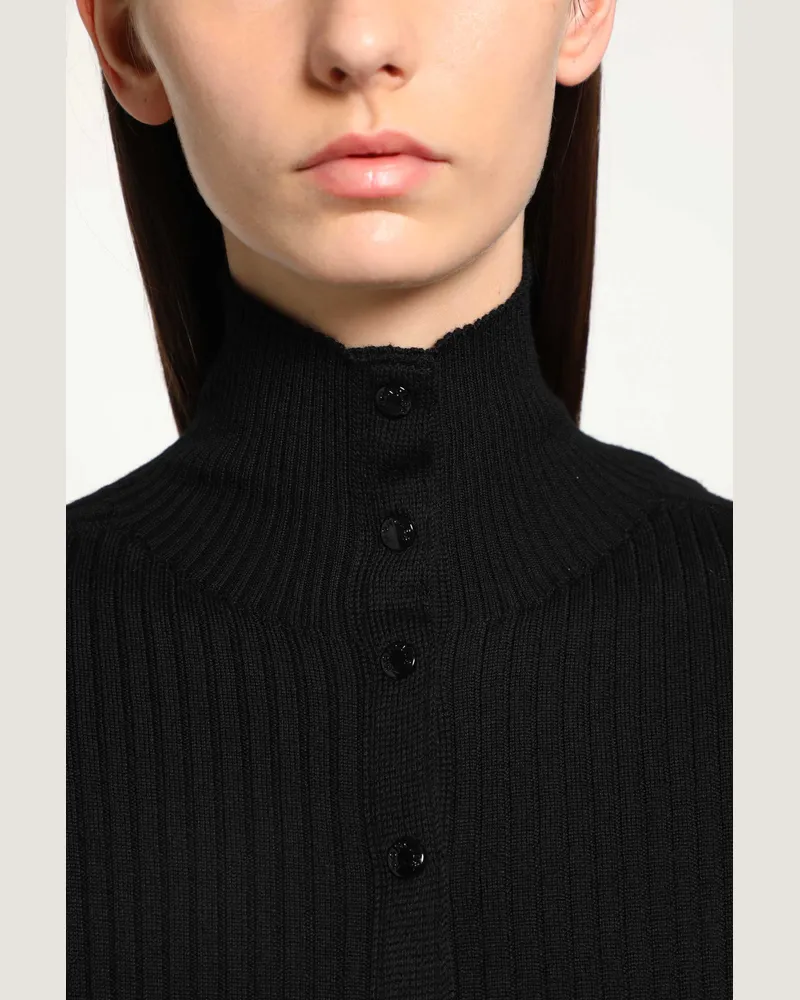 Moncler EE72 Collaboration Wool Turtleneck Dress Black