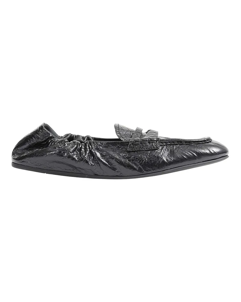 Miu Miu Ruches Nappa Leather Loafers Black