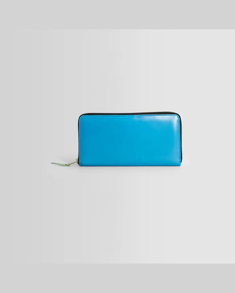 Comme des Garçons Super Fluo Leather Passport Wallet Blue