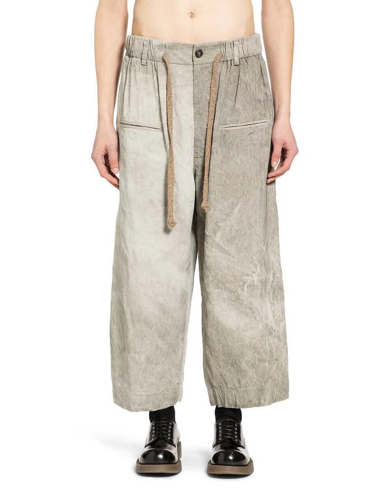Ziggy Chen Cropped Drawstring Trousers Grey