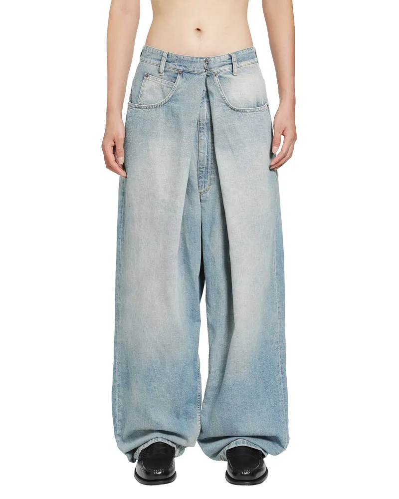 Maison Margiela Wrap Denim Trousers Blue