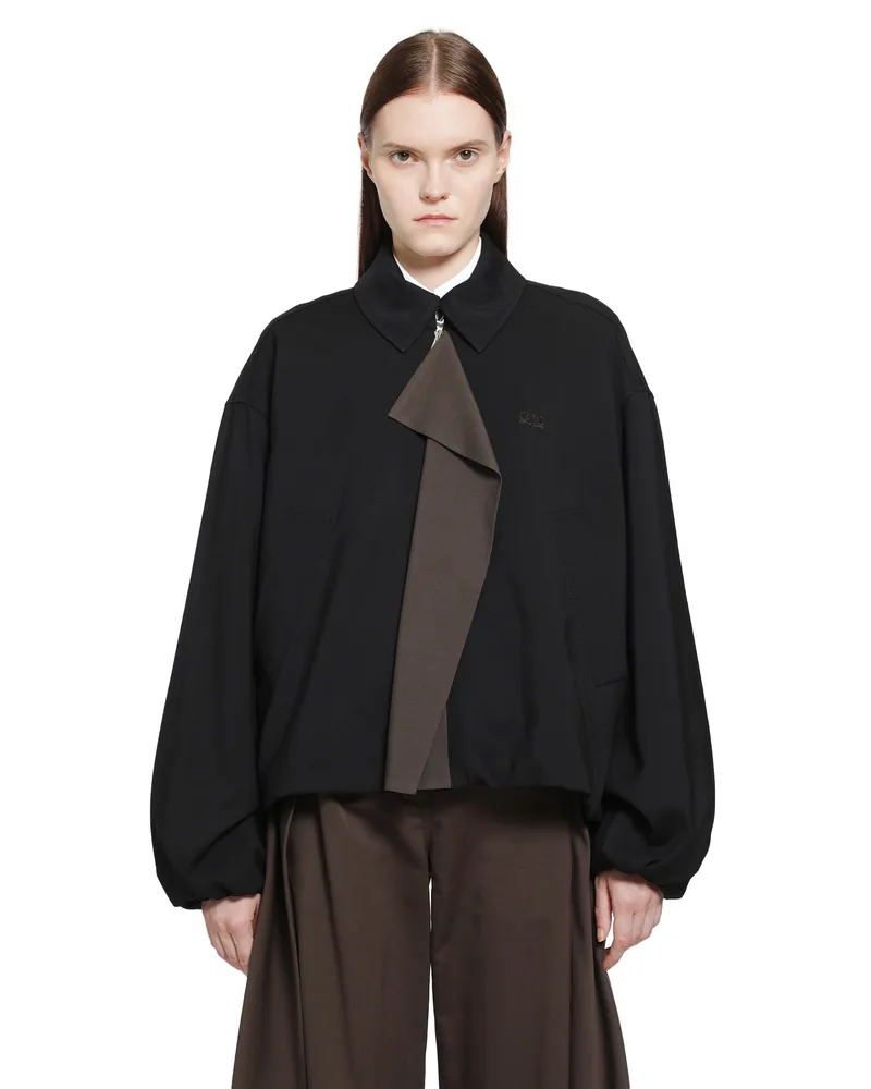 Loewe Viscose Wool Harrington Jacket Black