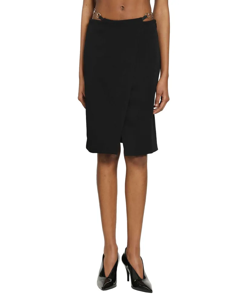 Gucci Wool Drill Knee Lenght Skirt Black