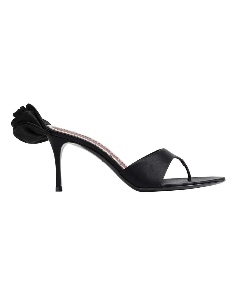 Magda Butrym Satin Thong Sandals Black