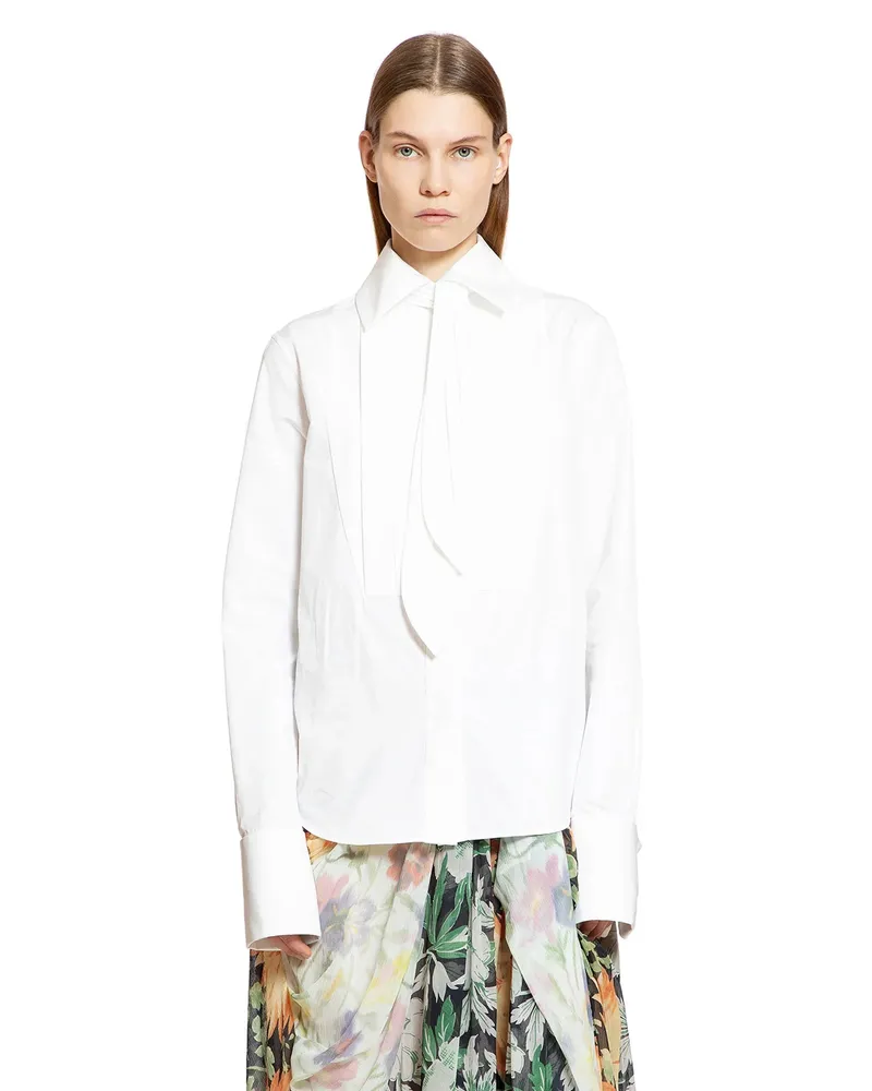 Loewe Shirt with Tie in Cotton White