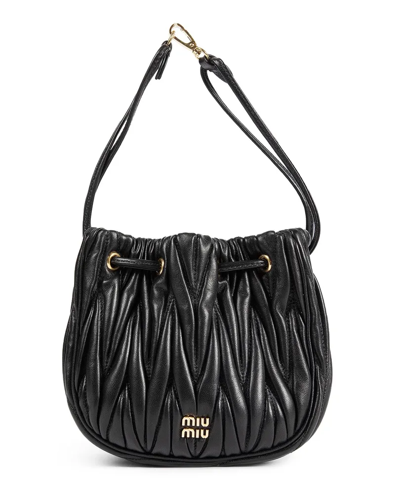Miu Miu Matelassé Nappa Leather Pouch Black