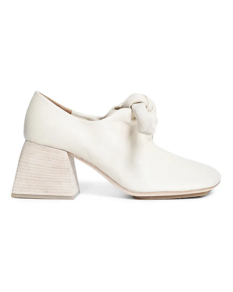 Uma Wang Knotted Pumps in Leather Off-white