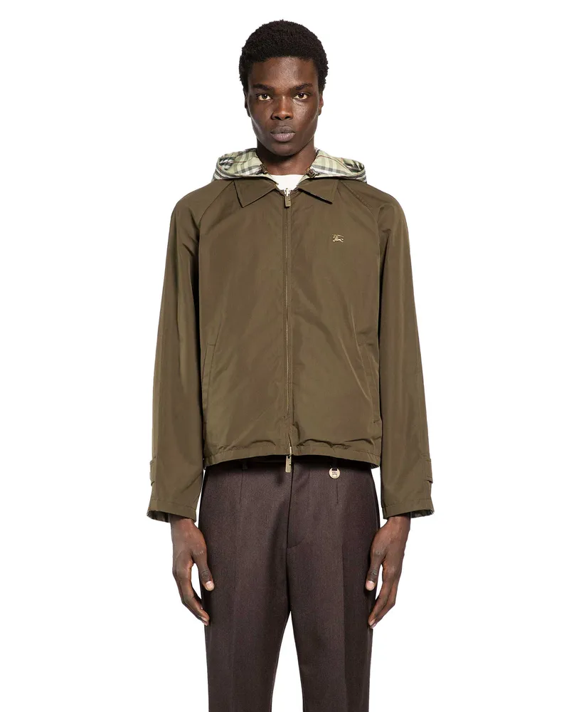 Burberry Reversible Check Cotton Jacket Green