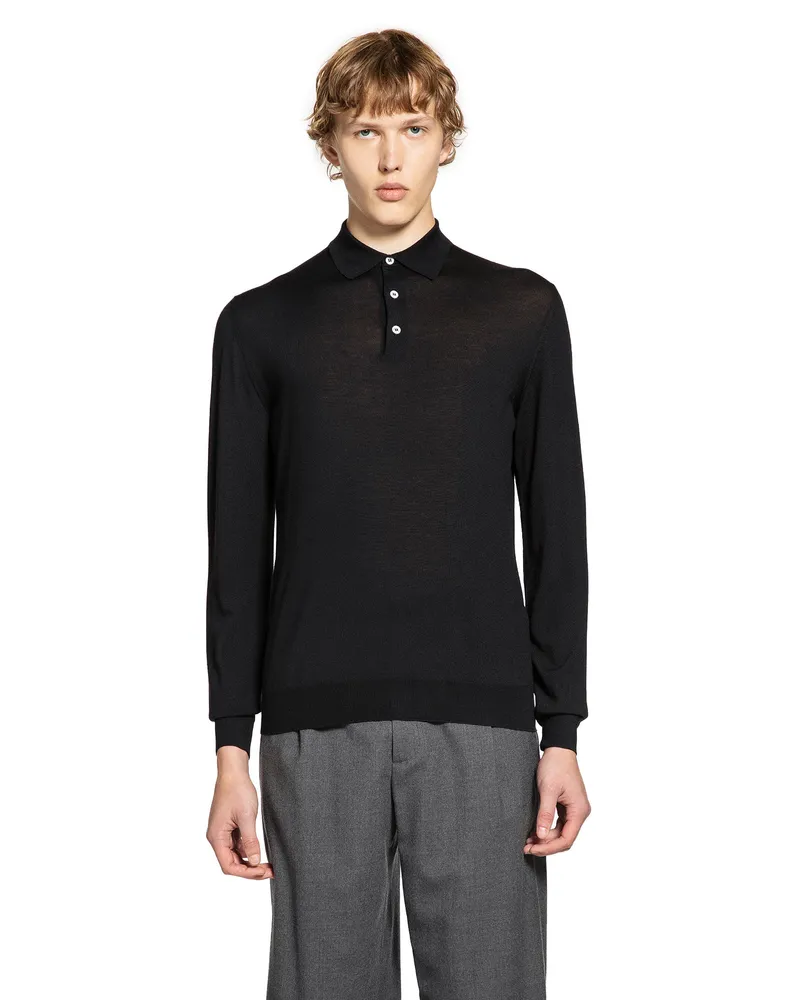 LARDINI MAN BLACK T-SHIRTS & TANK TOPS Black