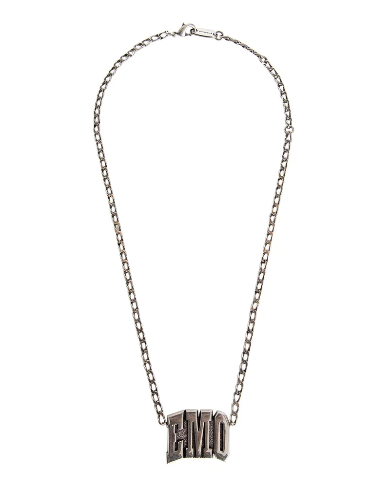 Balenciaga 3Letter Emo Necklace Silver