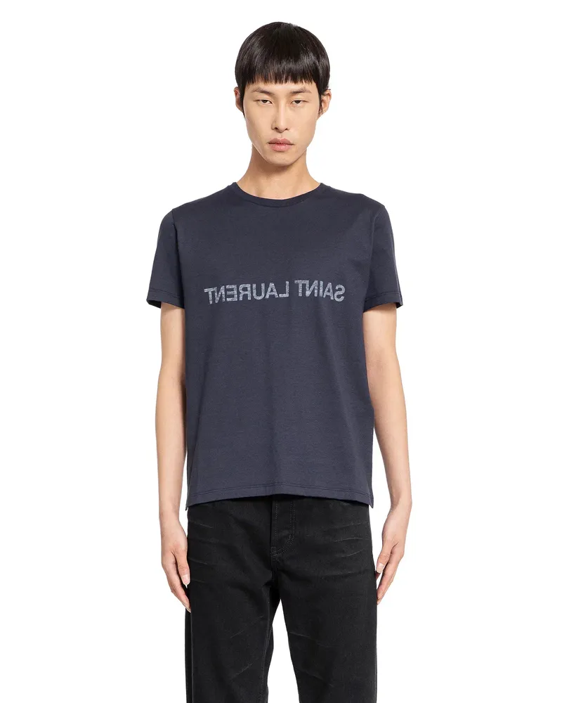 Saint Laurent Reverse logo t-shirt Blue