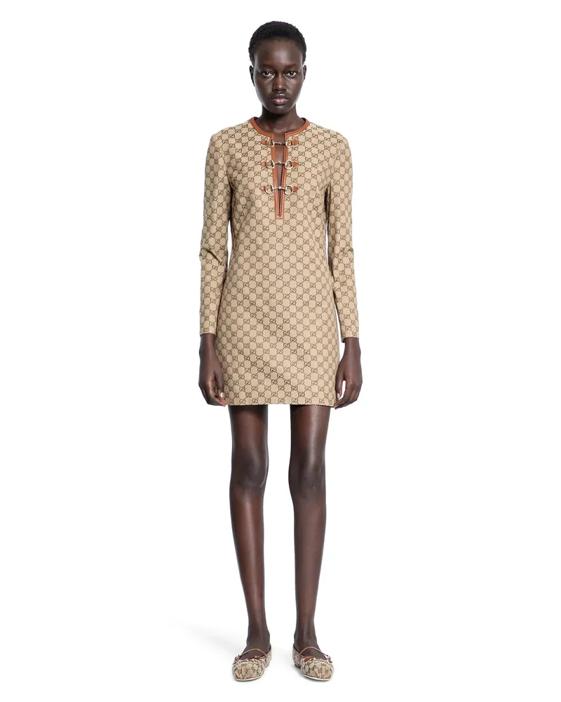 Gucci WOMAN BEIGE DRESSES Beige