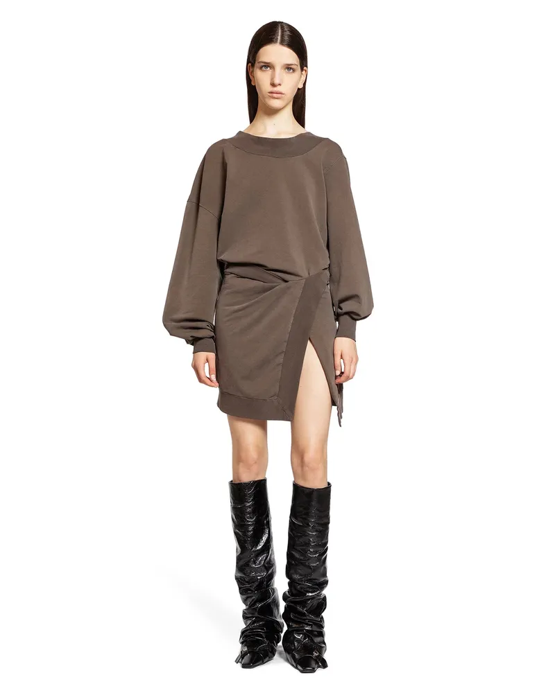 ATTICO Mini abito in pile americano leggero Brown