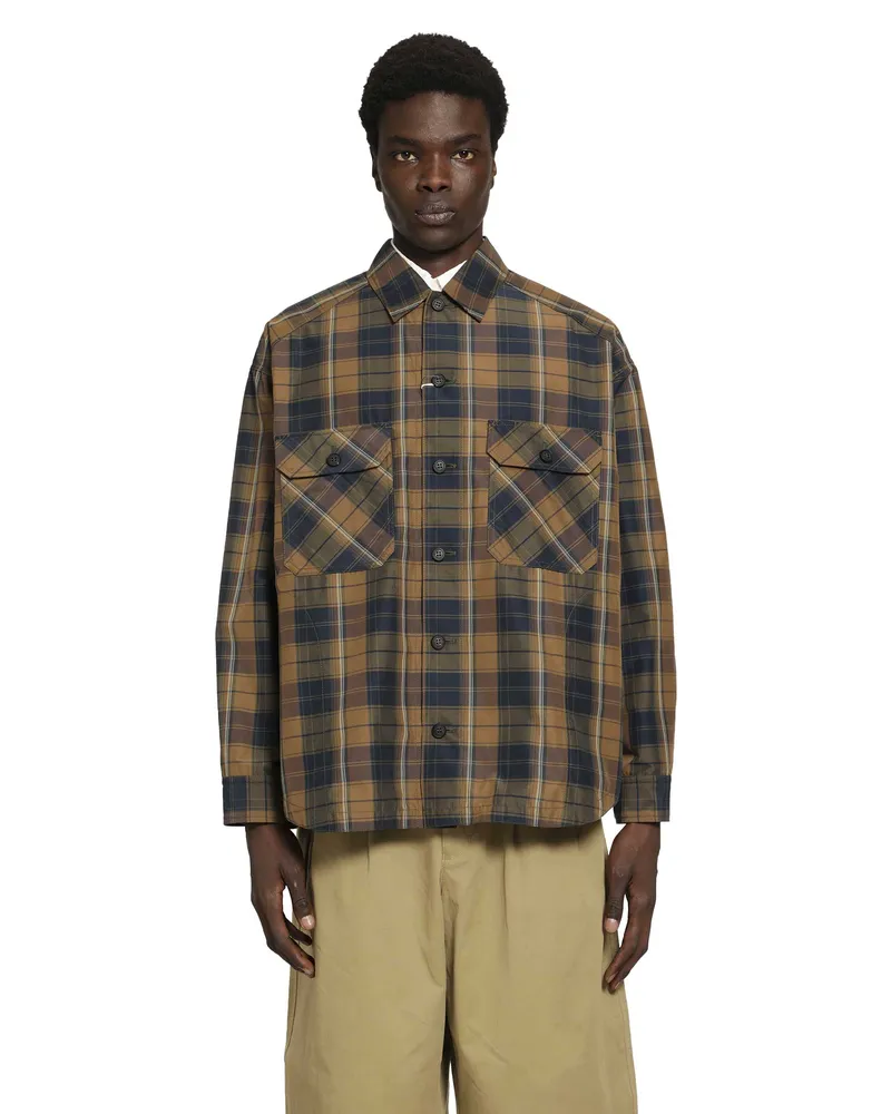 Comme des Garçons Cotton Poly Check Shirt Brown