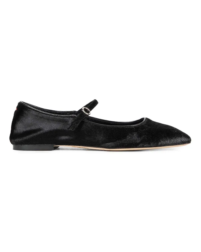 aeyde Uma Ponyhair Mary-Jane Flats Black