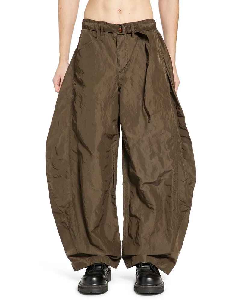 Sacai Treated Nylon Twill Pants Green