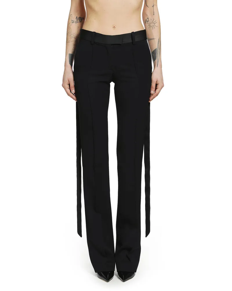 ATTICO Gabardine Straight Leg Trousers Black