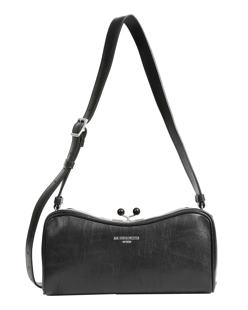 Ann Demeulemeester Metal Frame Shoulder Bag Black