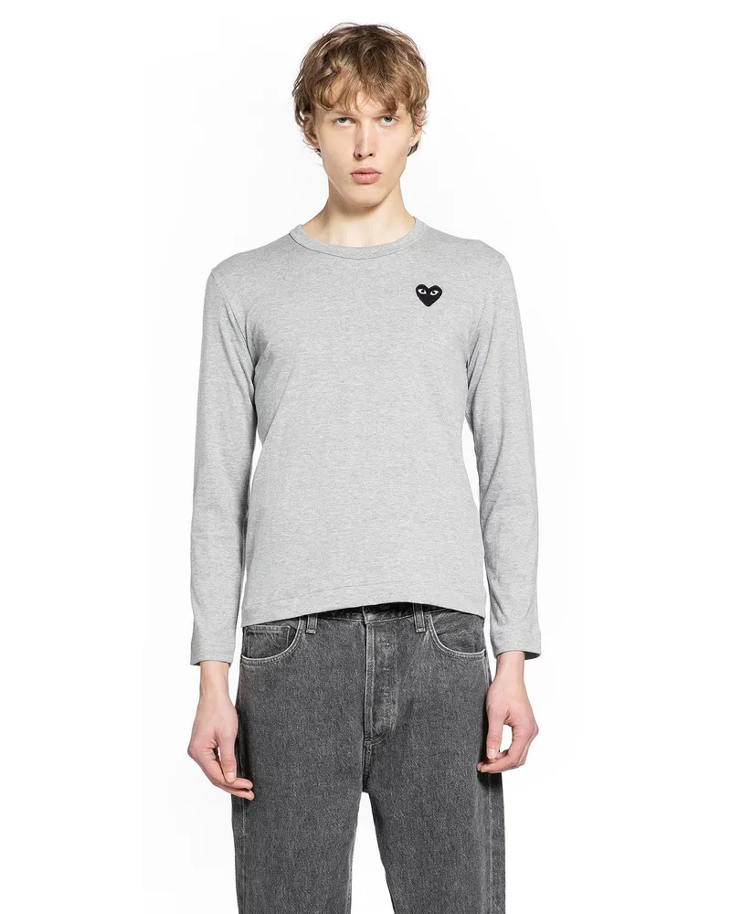 Comme des Garçons Heart Cotton Long Sleeve T-Shirt Grey