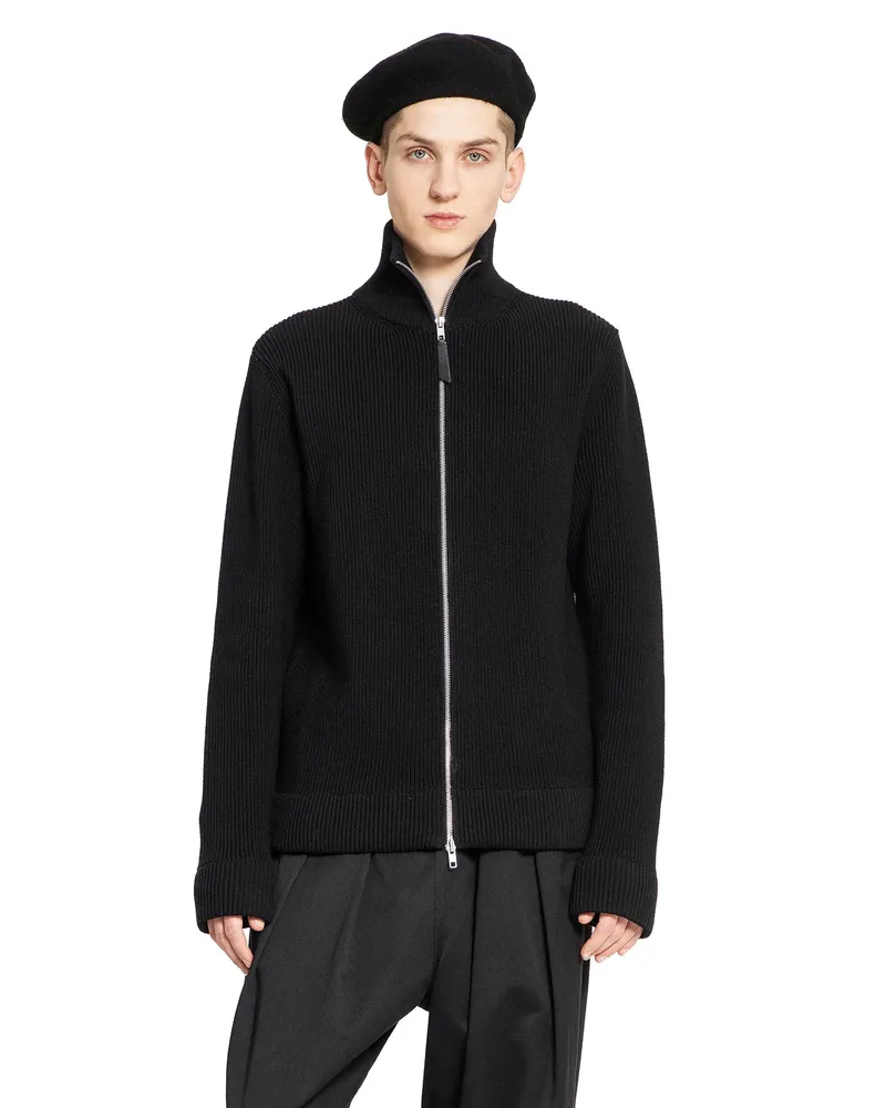 Maison Margiela Knit zip-up cardigan Black