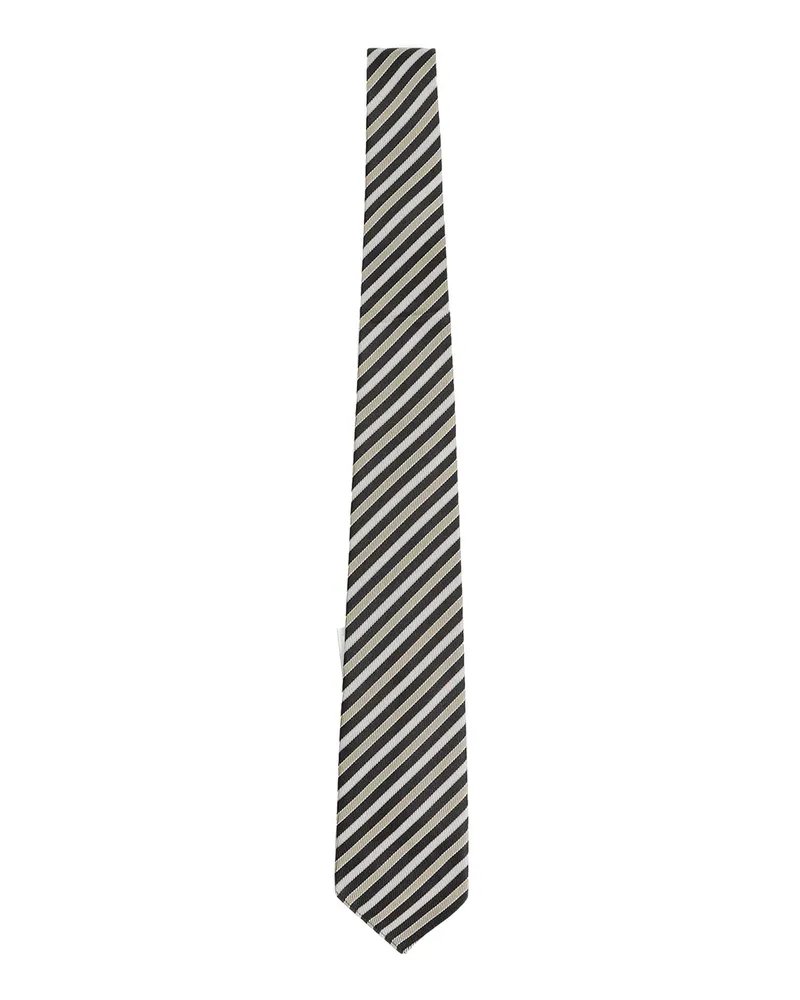 Junya Watanabe Striped Silk Tie Black&white