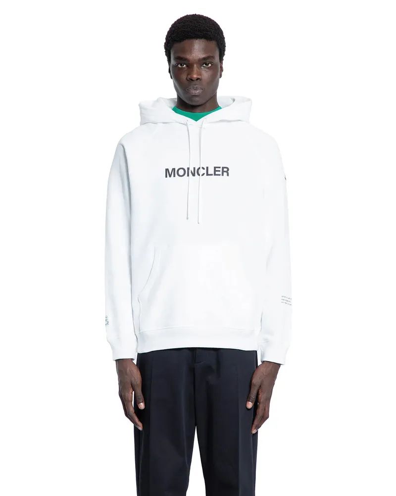 Moncler FRGMT Collaboration Cartoon Logo Hoodie White