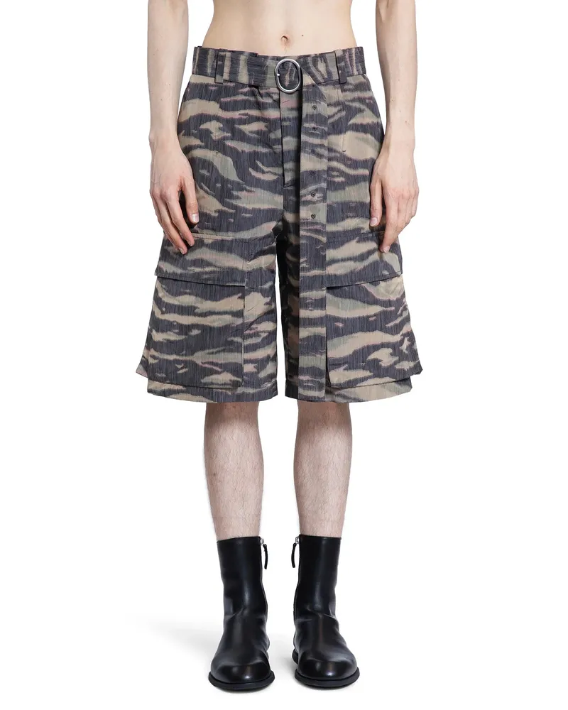 Jil Sander camouflage cargo shorts Green