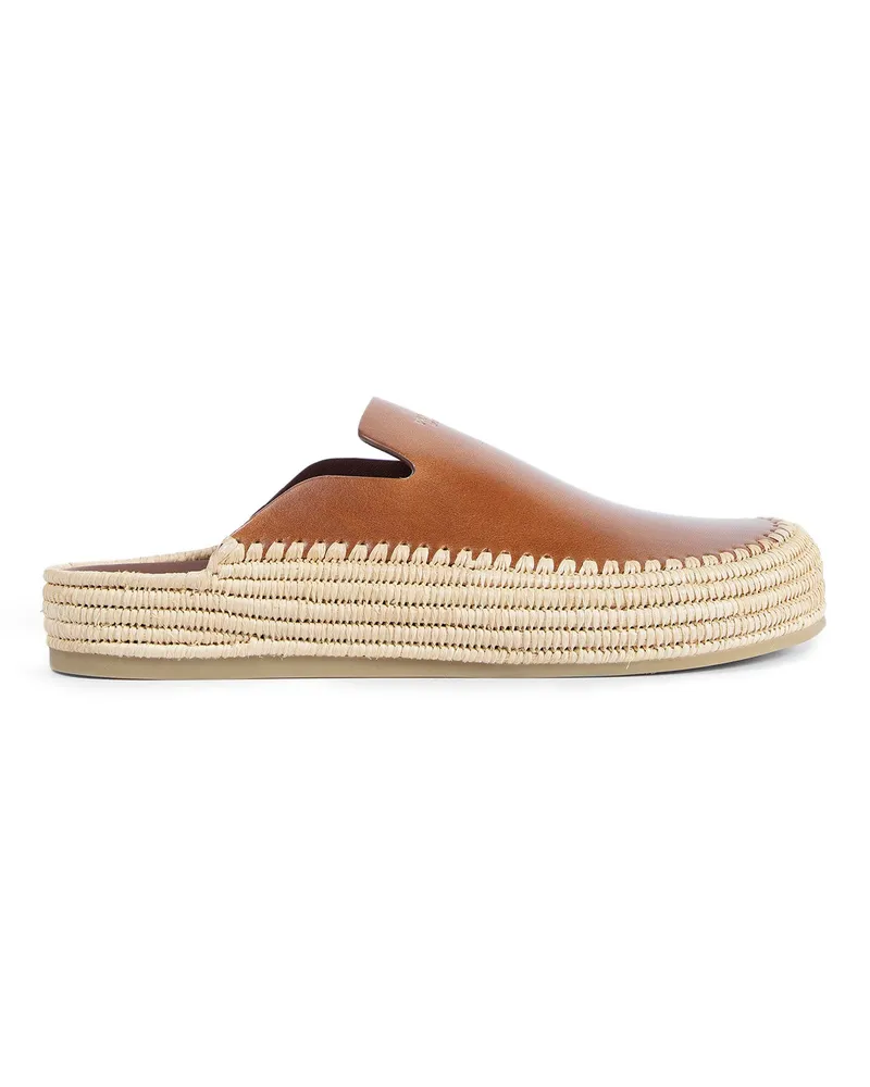 Prada Leather Mules Brown