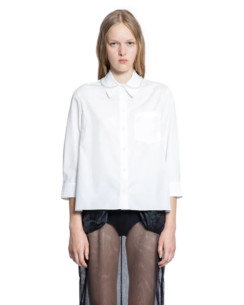 Simone Rocha Cropped Masculine Shirt White