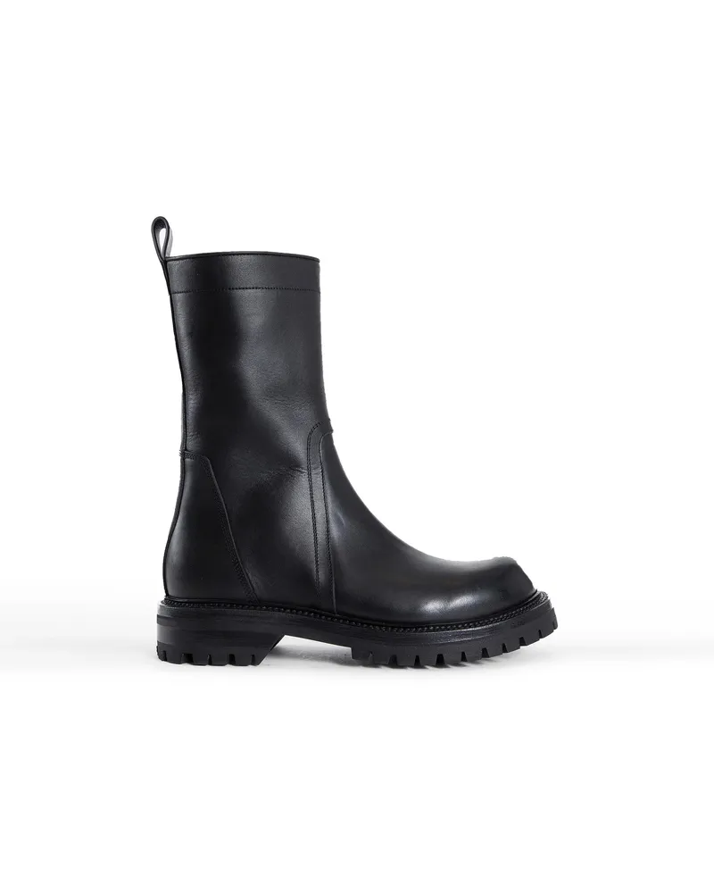 Rick Owens Strisciante dell'esercito di Hollywood in pelle di mucca Black