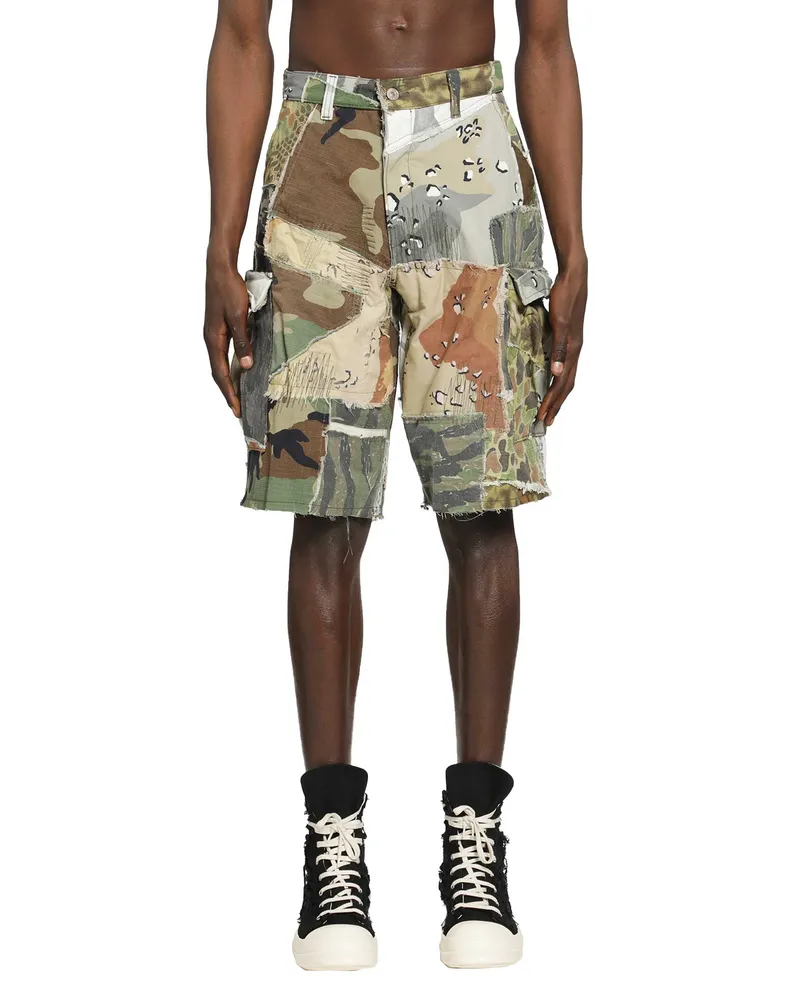 GALLERY DEPT. Retouche Camo Patchwork Cargo Shorts Multicolor