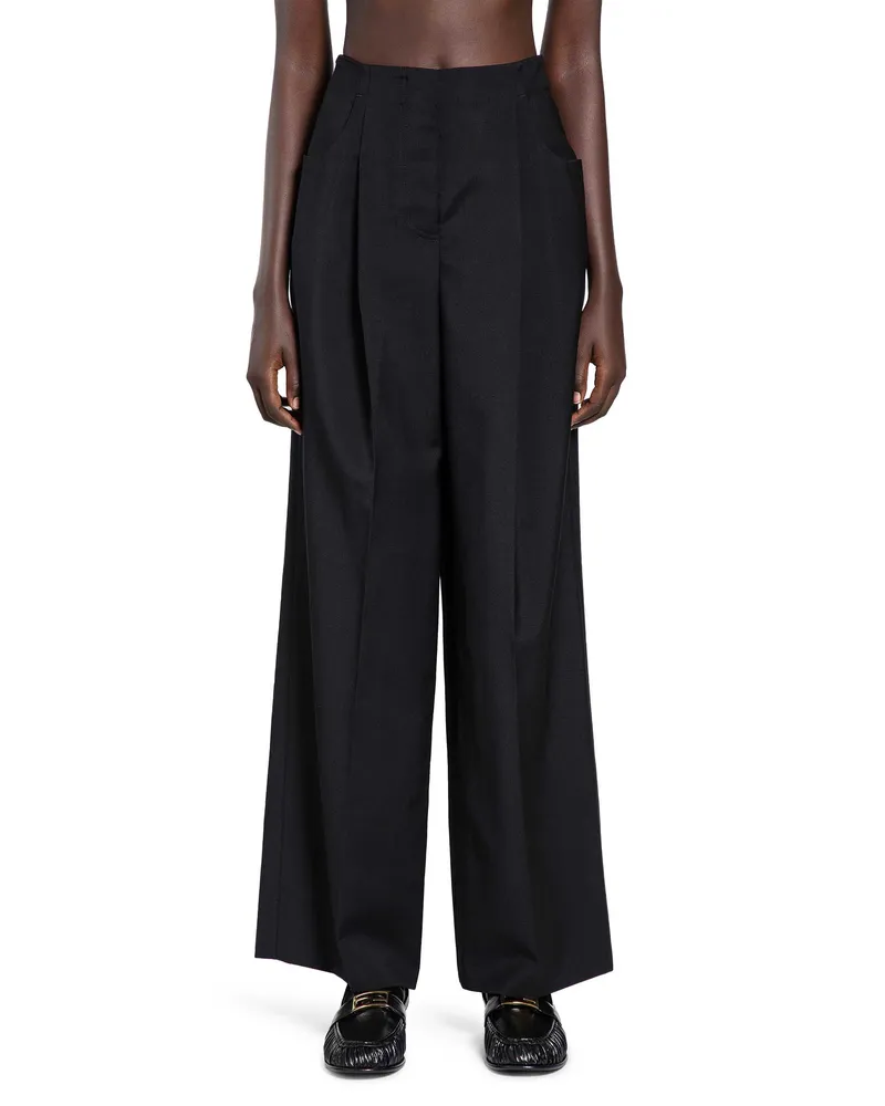 Fendi Wool Mohair Trousers Black