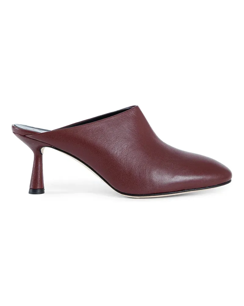 aeyde Mila Leather Mule Pumps Red