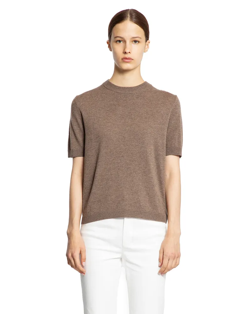 Max Mara Just Short Sleeve Sweater Beige