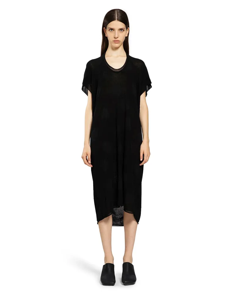 Uma Wang Vestito a Pois di Cotone e Seta Black