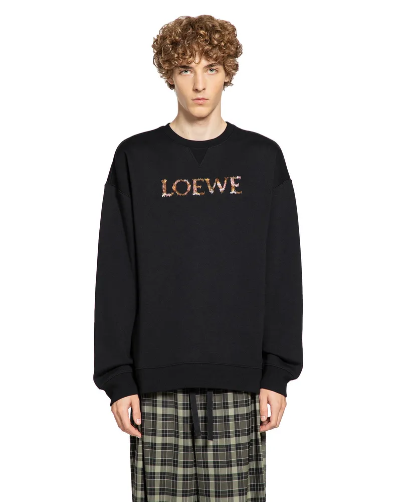 Loewe Crew Neck Sweater in Cotton Black