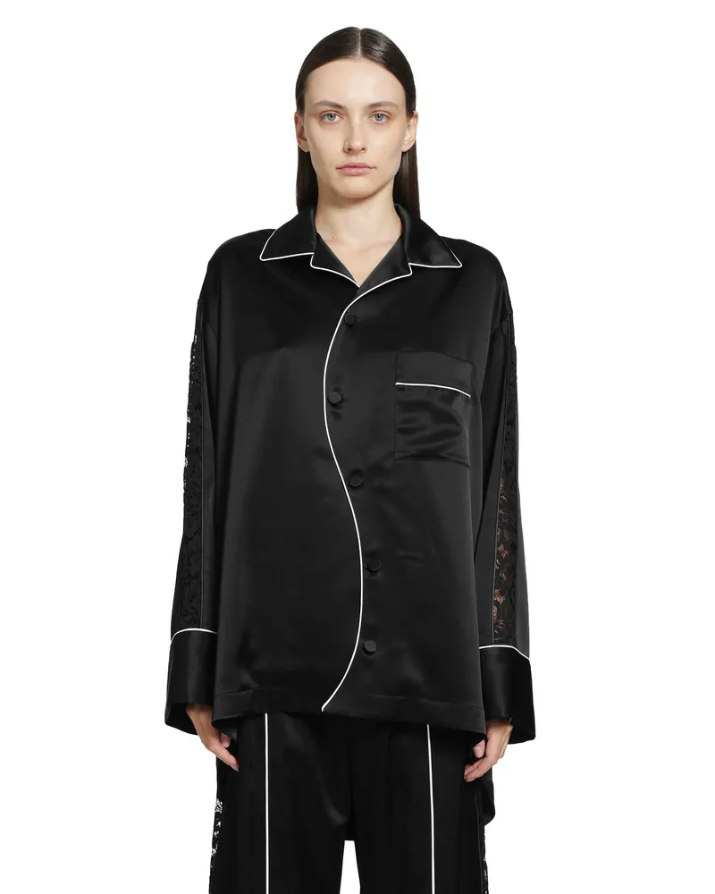 SSHEENA Cody Satin Shirt Black