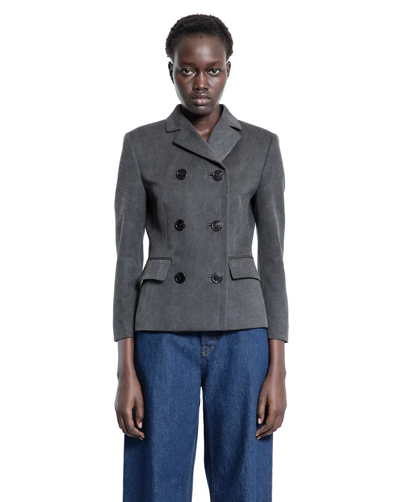 Gucci Blazer in tela di cotone lavato Grey