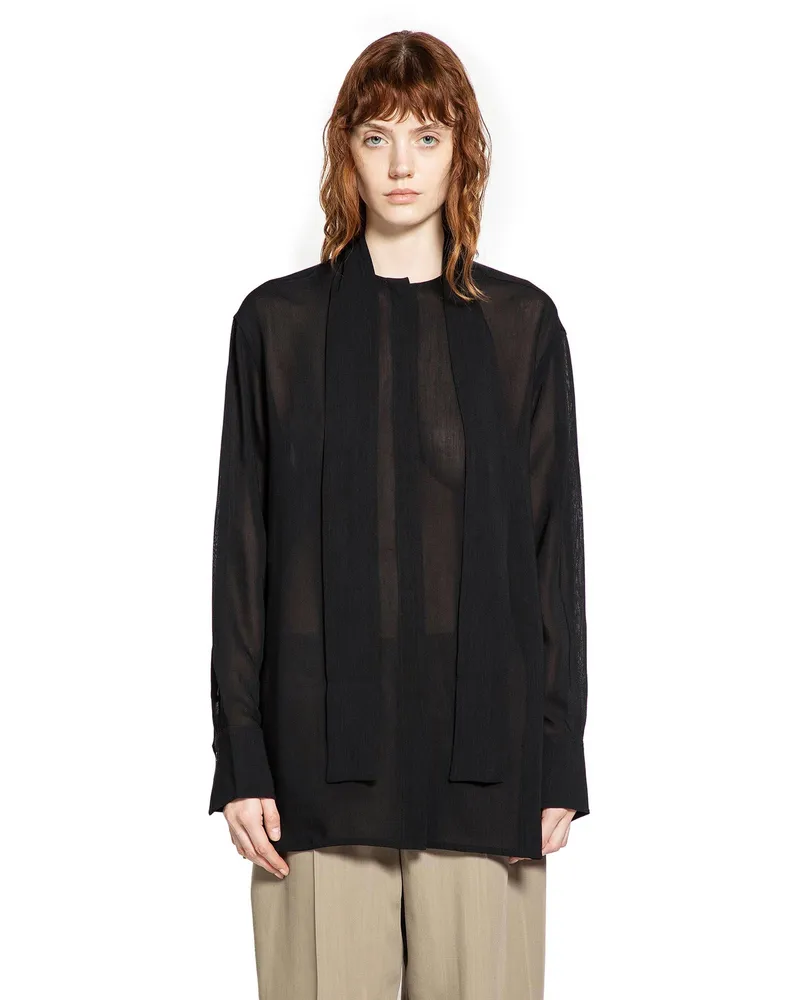 Totême Long Scarf Blouse Black