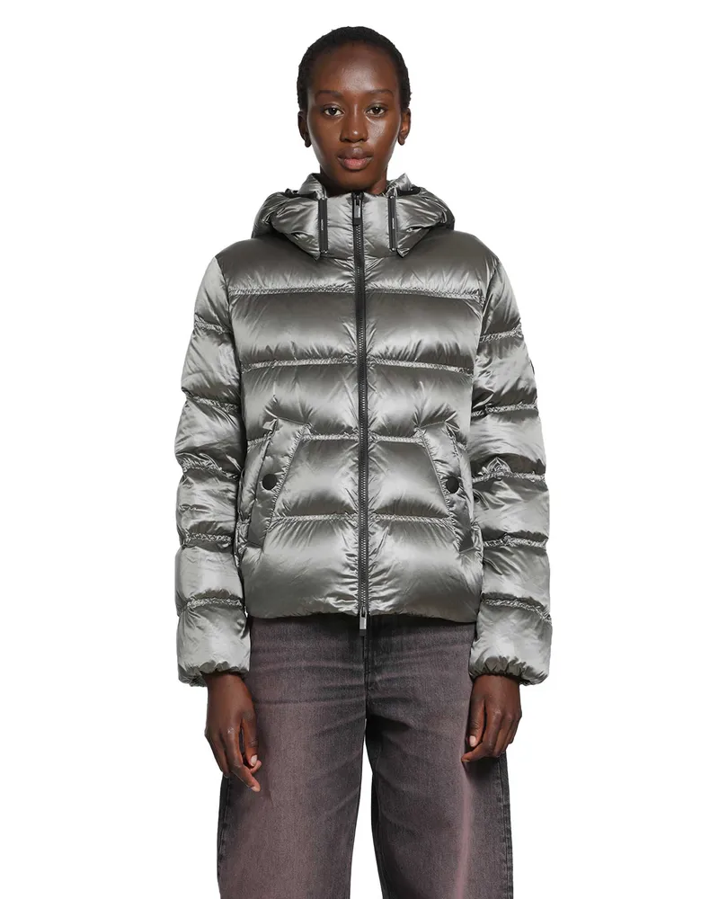Moncler Sensation Short Down Jacket Silver