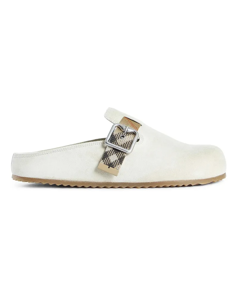 Burberry Suede Urchin Clogs Beige