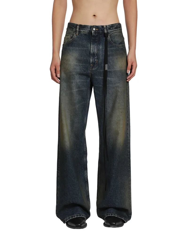 Ann Demeulemeester Modest Relaxed Flared Jeans Blue
