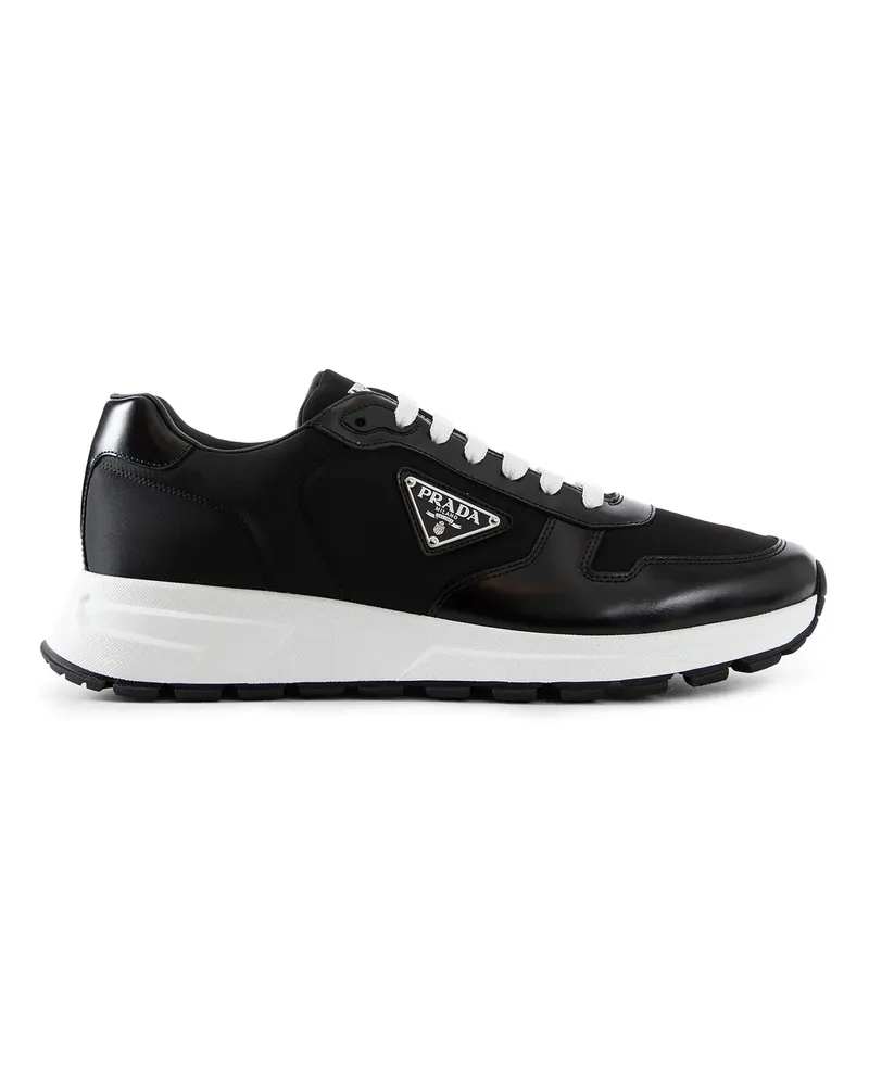 Prada Sneakers Prax 01 in Re-Nylon e pelle spazzolata Black