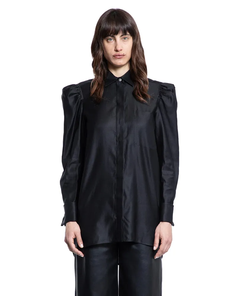 Max Mara Cotton Satin Shirt Black
