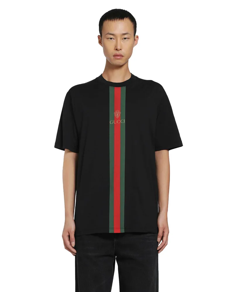 Gucci Cotton Jersey Short Sleeve T-shirt Black